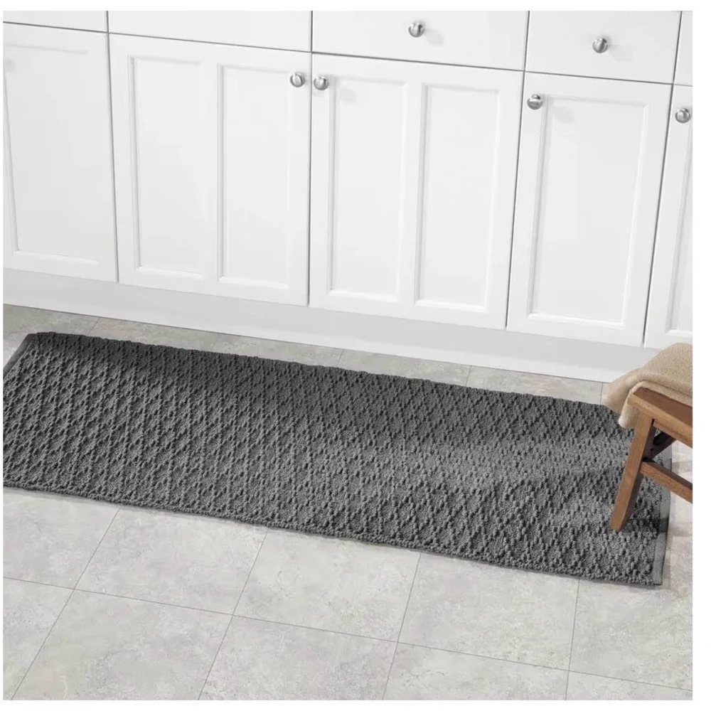 mDesign Soft 100% Cotton Rug,60 x 21,Luxury Hotel-Style Rectangular Spa Mat Rug